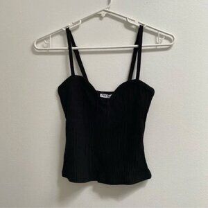 Zara Sweetheart Knit Top S